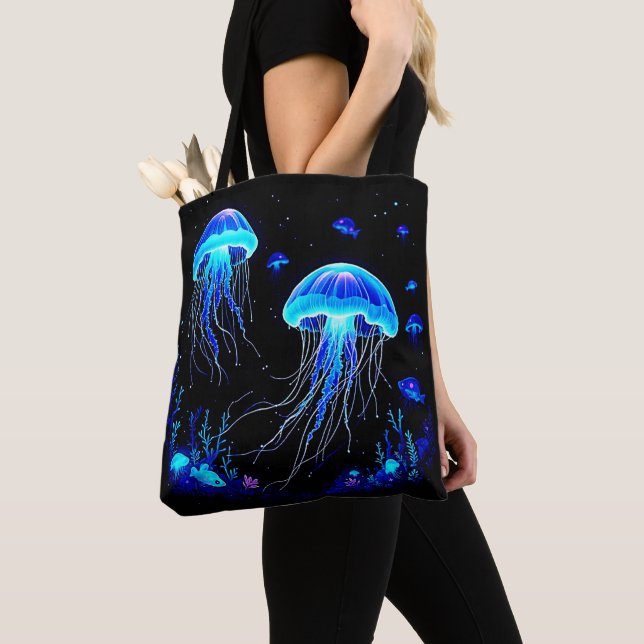 Bolso De Tela Sueño bioluminiscente de medusas (Detalle)