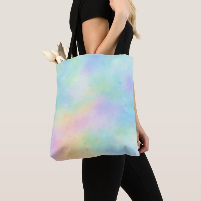 Bolso De Tela Sueño de Acuarela Pastel – Gradiente de Arcoíris S (Detalle)