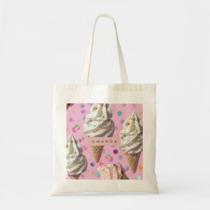 Bolso De Tela Sueño de Helado Pastel Caprichoso Personalizado