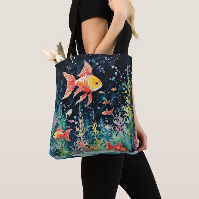 Bolso De Tela Sueño de pescado, perfección acuario, (Detalle)