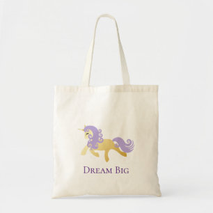 Bolso De Tela Sueño de unicornio morado dorado