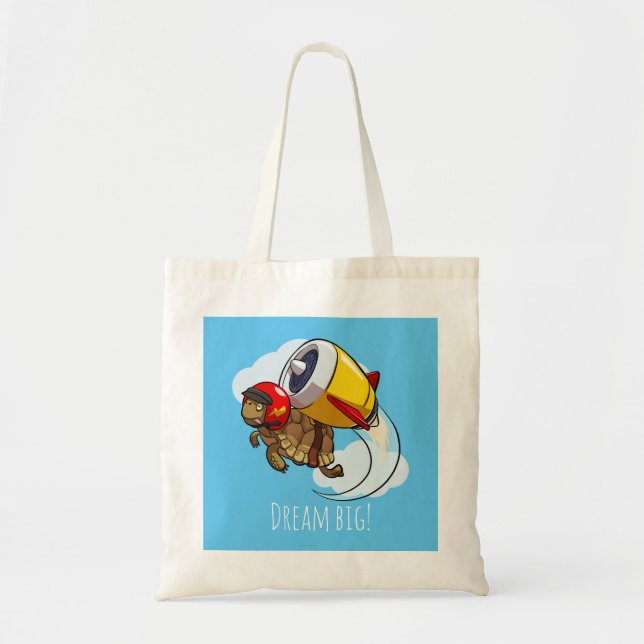 Bolso De Tela ¡Sueño Grande! Personalizado de tortuga dinámica m (Frente)