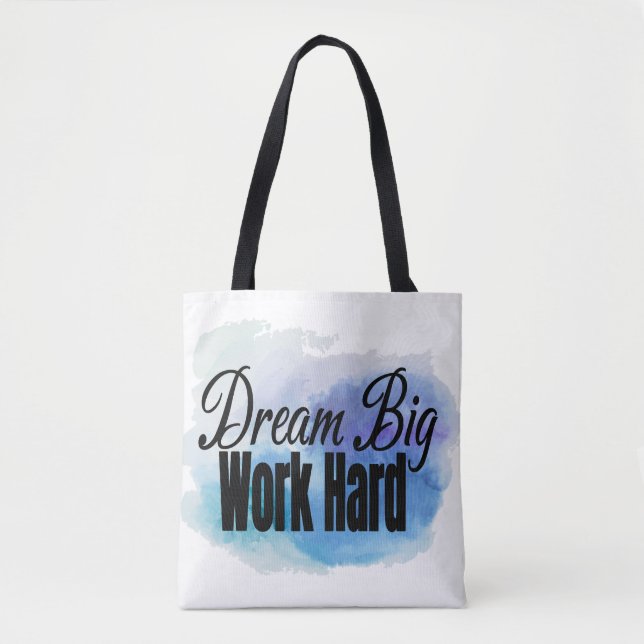 Bolso De Tela Sueño grande, trabajo duro (Anverso)