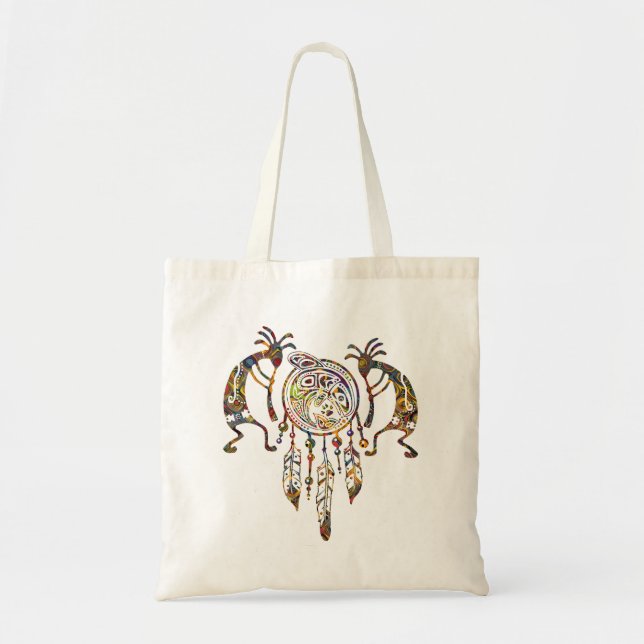 Bolso De Tela Sueño nativo americano de ballena Kokopelli 2 (Frente)