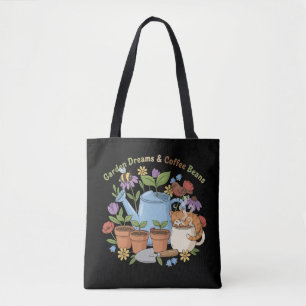 Bolso De Tela Sueños de Jardín y Granos de Café Encantadora Caba