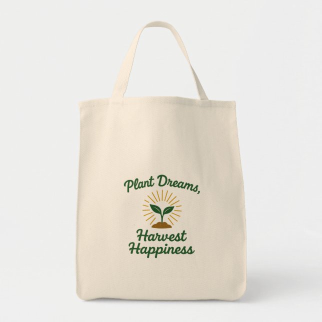 Bolso De Tela Sueños de plantas cosechan felicidad (Frente)