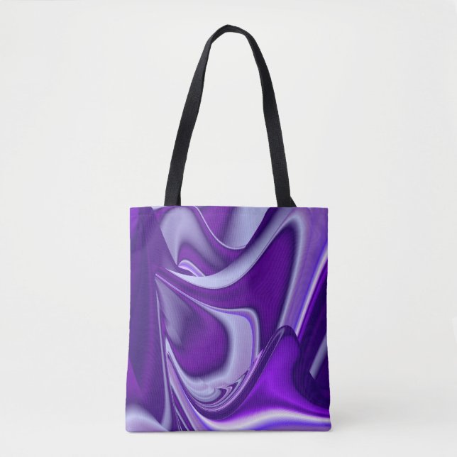 Bolso De Tela Sueños del arcoiris de flores moradas (Anverso)