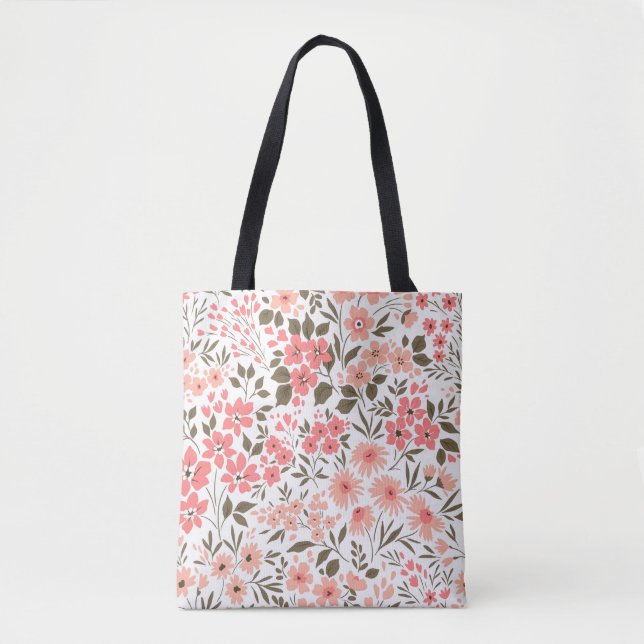Bolso De Tela Sueños Florales Suaves (Anverso)