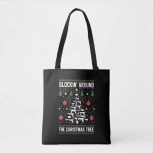 Bolso De Tela Suéteres divertidos de Navidad feos con armas para