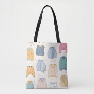 Bolso De Tela Suéteres multicolores, acogedores, cálido invierno