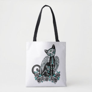 Bolso De Tela Sugar Skull Cat