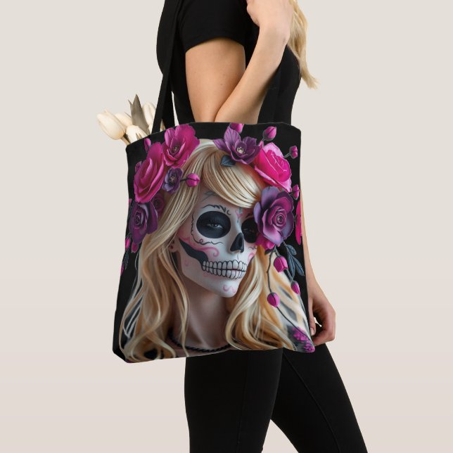 Bolso De Tela Sugar-skull tote bag (Detalle)