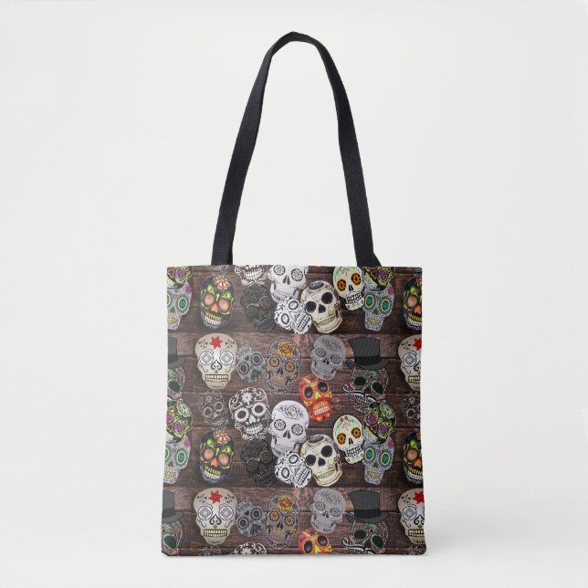 Bolso De Tela Sugar Skulls Halloween Bag (Anverso)