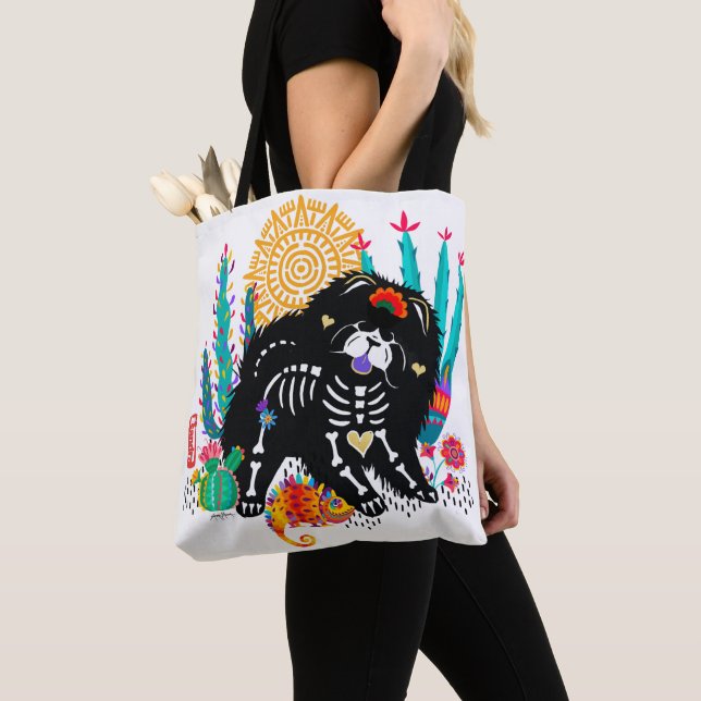 Bolso De Tela SUGARSKULL NIRVANA Día de los Muertos (Detalle)