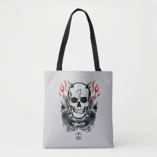 Bolso De Tela Suicide Squad Diablo Skull & Flames Tattoo Art