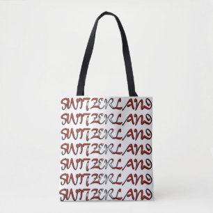 Bolso De Tela Suiza Bandera Tipografía de color País europeo