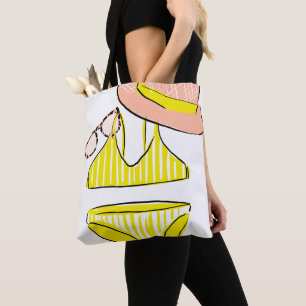 Bolso De Tela Sumerja el sol - traje de baño amarillo