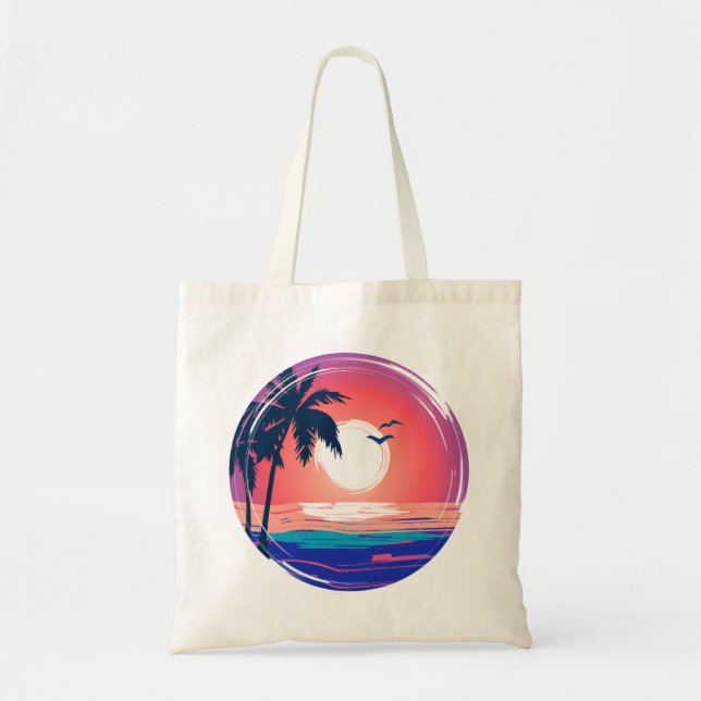 Bolso De Tela Summer Beach Sunset (Frente)
