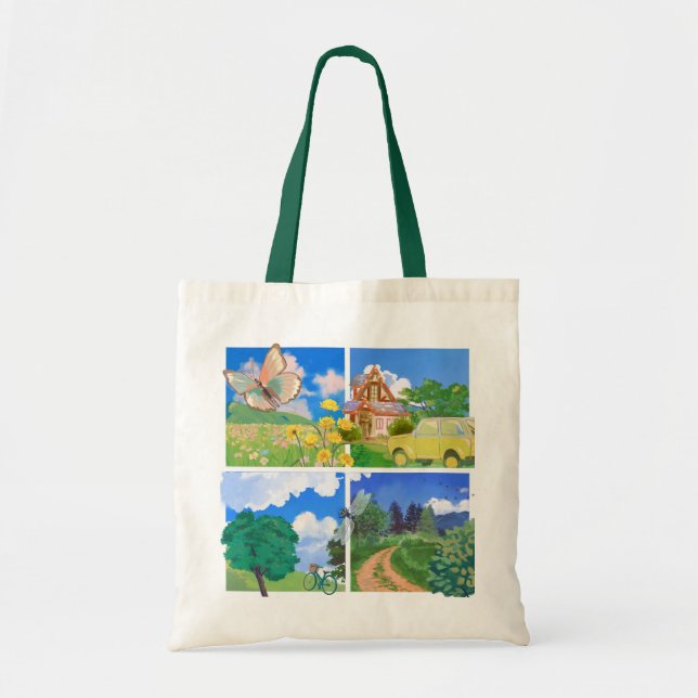 Bolso De Tela Summer Countryside Nature (Frente)