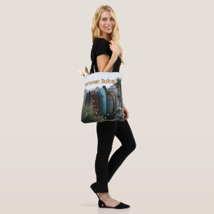 Bolso De Tela Summer Suite Surfboards y palmeras