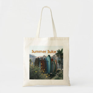 Bolso De Tela Summer Suite Surfboards y palmeras