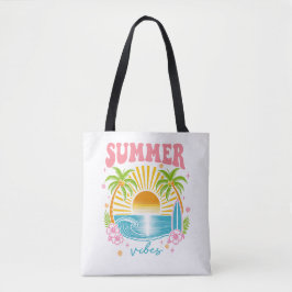 Bolso De Tela "Summer Vibes" Cheerful Boho Beach Palm Trees