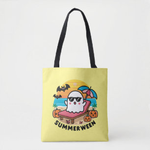 Bolso De Tela Summerween - fantasma en la cama soleada