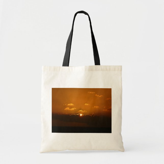 Bolso De Tela Sun Behind Clouds I Naranja Sunset Photo (Frente)