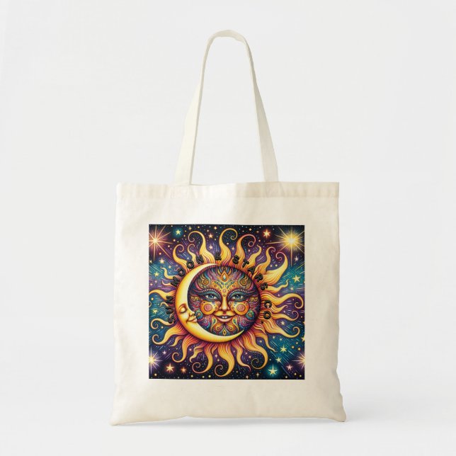 Bolso De Tela Sun, Moon & Stars Co. (Frente)