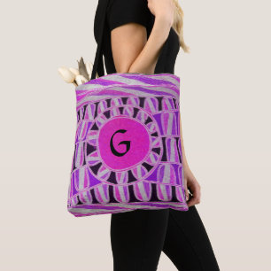 Bolso De Tela SUN SOLAR ENERGÍA MONOGRAM Fussia rosa Negro