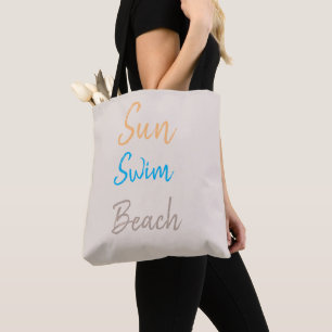 Bolso De Tela Sun Swim Beach Minimal