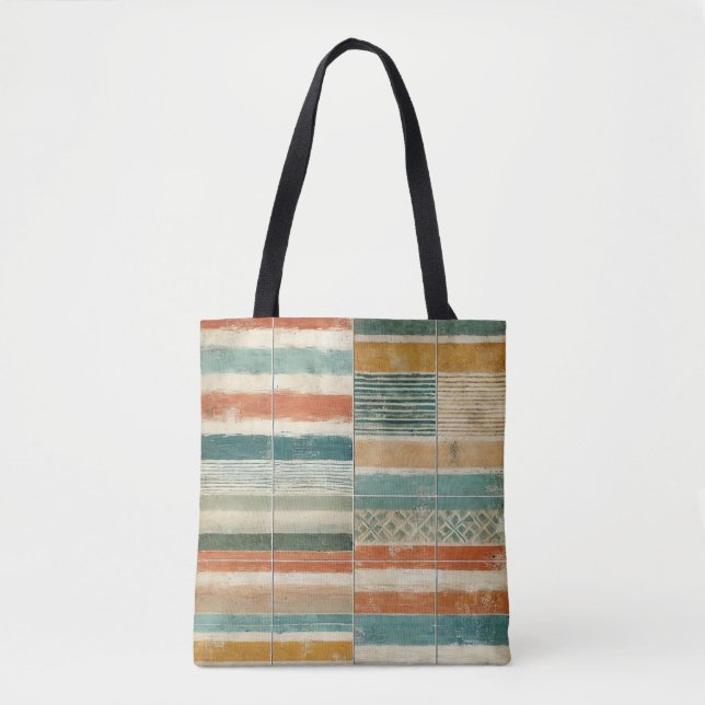 Bolso De Tela Sun washed coastal stripes Tote bag (Anverso)