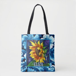 Bolso De Tela Sunflower at Night Flower Floral Personalized