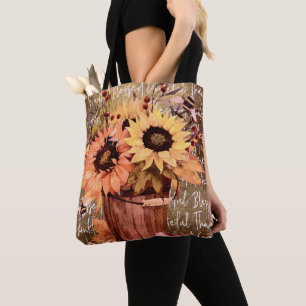 Bolso De Tela Sunflower Blessings Gratitude Acción de Gracias