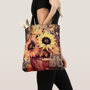 Bolso De Tela Sunflower Blessings Gratitude Acción de Gracias