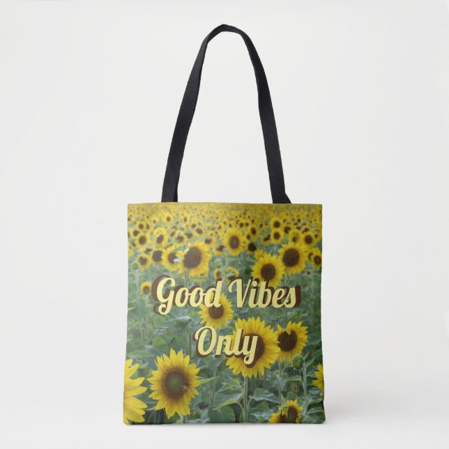 Bolso De Tela Sunflower Luminosos Buenos Viajes Sólo (Anverso)