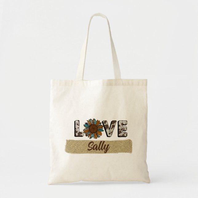 Bolso De Tela Sunflower Western Love Boho Summer (Frente)