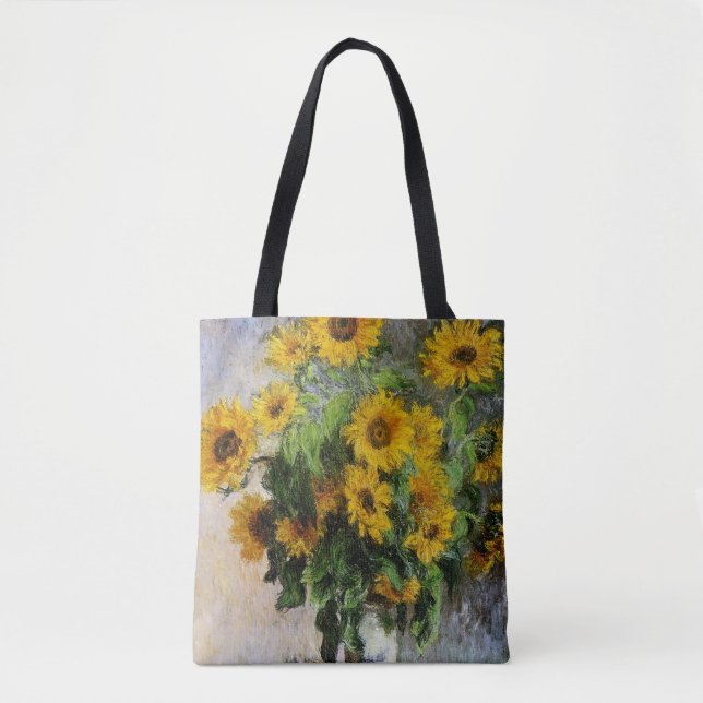 Bolso De Tela Sunflowers, 1881 by Monet. (Anverso)