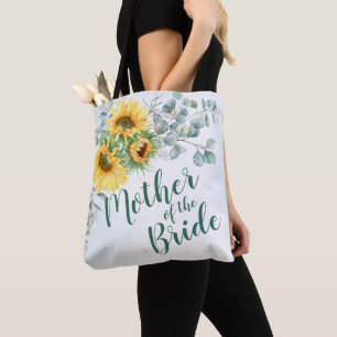 Bolso De Tela Sunflowers Eucalyptus Rustic Mother of Bride