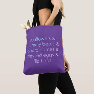 Bolso De Tela "Sunflowers & Gummy Bears & Board Games"