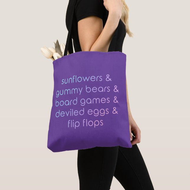 Bolso De Tela "Sunflowers & Gummy Bears & Board Games" (Detalle)