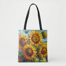 Sunflowers Tote Bag Aceite Estilo de pintura