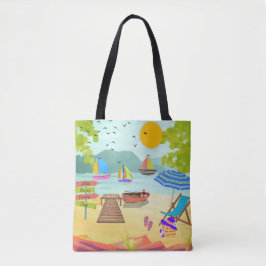 Bolso De Tela Sunny Beach Town Vacation Tourist