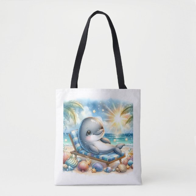 Bolso De Tela Sunny Dolphin Bliss (Anverso)