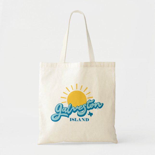 Bolso De Tela ¡Sunny! Isla Galveston Texas (Frente)