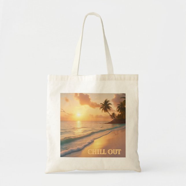 Bolso De Tela Sunrise Over the Shore - Tote sin fines plásticos (Frente)