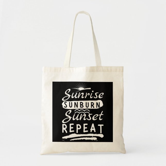 Bolso De Tela Sunrise Sunburn Sunset Repetir la playa de verano (Frente)