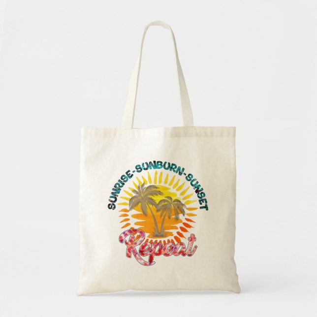 Bolso De Tela Sunrise-Sunburn-Sunset-Repetir | Vacaciones de ver (Frente)