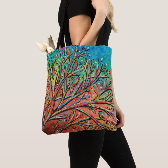 Bolso De Tela Sunrise Treetop Birds II (Detalle)