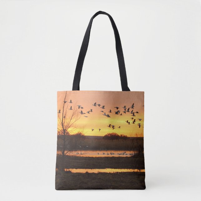 Bolso De Tela Sunrise y Geese (Anverso)